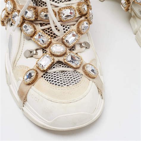 gucci white flashtrek sneakers|gucci jeweled sneakers price.